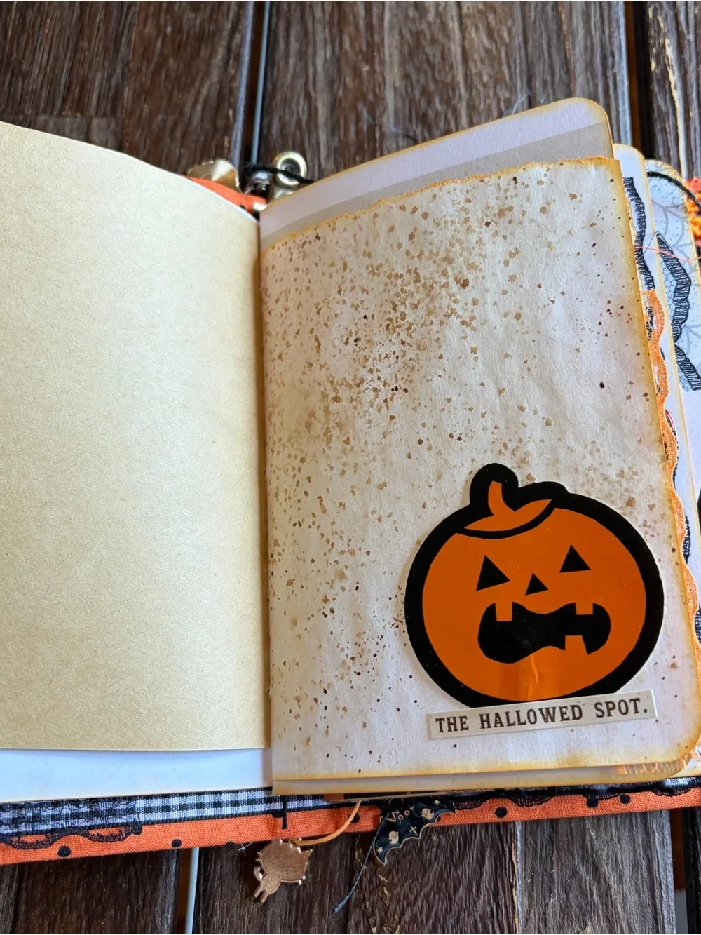 Halloween Junk Journal Small Handmade Decorated Black Cat Broom Witch Hat 3 Sig
